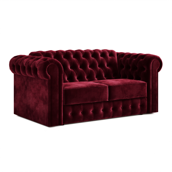 Jay Be® Chesterfield Sofa Bed with e Sprung™ Mattress  Two seater Luxe Velvet Shiraz | Bed Sava