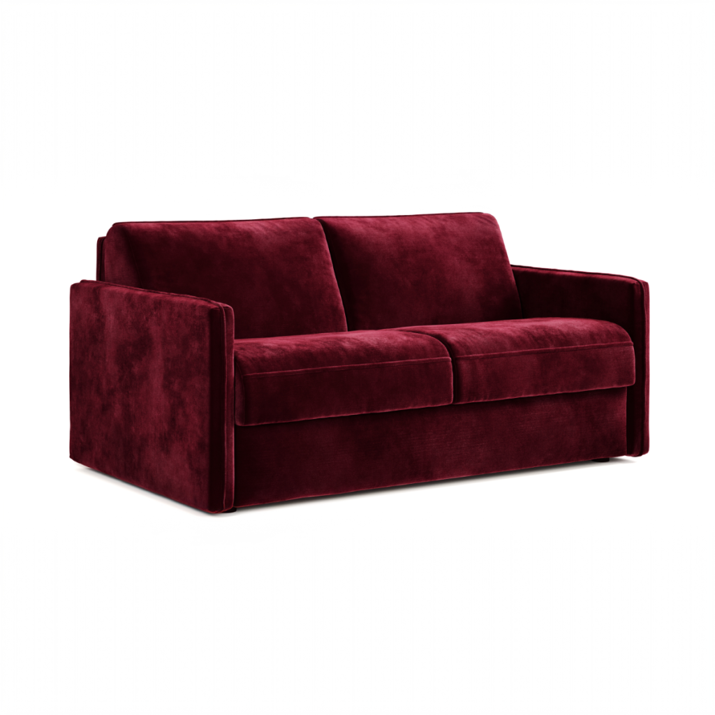Jay Be® Slim Sofa Bed with e Sprung™ Mattress  Three seater Luxe Velvet Shiraz | Bed Sava