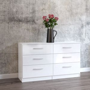 Birlea Lynx 6 Drawer Chest White Drawer Chest | Bed Sava