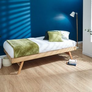 GFW Madrid Trundle Single Oak Stowaway Bed | Bed Sava