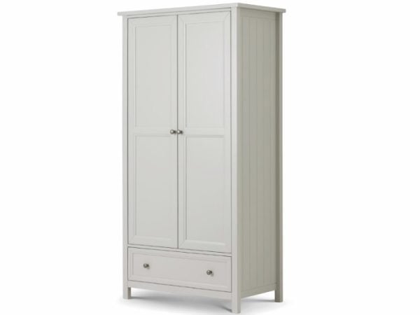 Julian Bowen Maine 2 Door Combination Wardrobe Dove Grey Wardrobe | Bed Sava