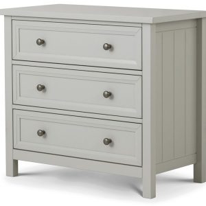 Julian Bowen Maine 3 Drawer Chest Dove Grey Drawer Chest | Bed Sava