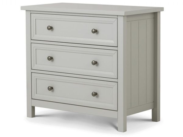Julian Bowen Maine 3 Drawer Chest Dove Grey Drawer Chest | Bed Sava
