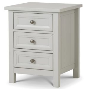 Julian Bowen Maine 3 Drawer Bedside Chest Dove Grey Bedside Chest | Bed Sava