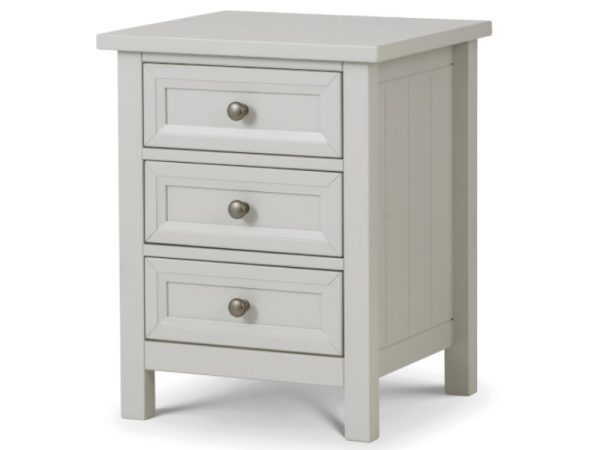 Julian Bowen Maine 3 Drawer Bedside Chest Dove Grey Bedside Chest | Bed Sava