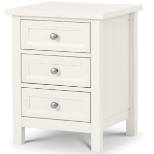 Julian Bowen Maine 3 Drawer Bedside Chest Surf White Bedside Chest | Bed Sava