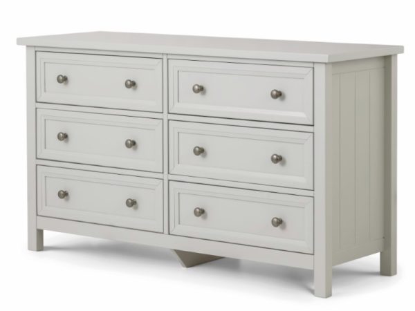 Julian Bowen Maine 6 Drawer Wide Chest Dove Grey Drawer Chest | Bed Sava