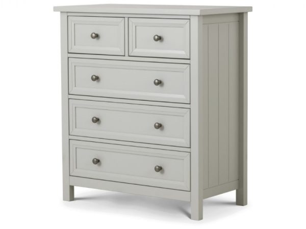 Julian Bowen Maine 3 plus 2 Drawer Chest Dove Grey Drawer Chest | Bed Sava