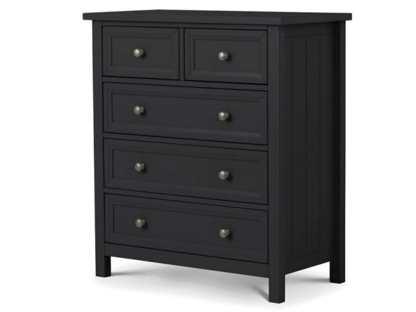 Julian Bowen Maine 3 + 2 Drawer Chest Anthracite Drawer Chest | Bed Sava