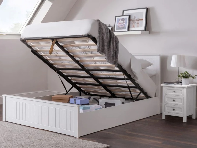 Julian Bowen Maine Ottoman Bed Double Surf White Ottoman Bed