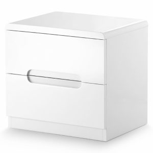 Julian Bowen Manhattan 2 Drawer Bedside White Bedside Chest | Bed Sava