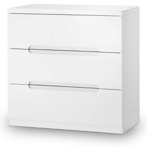 Julian Bowen Manhattan 3 Drawer Chest White Drawer Chest | Bed Sava