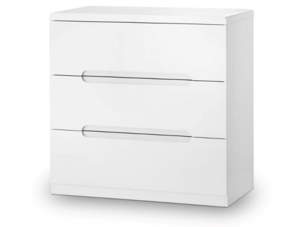 Julian Bowen Manhattan 3 Drawer Chest White Drawer Chest | Bed Sava