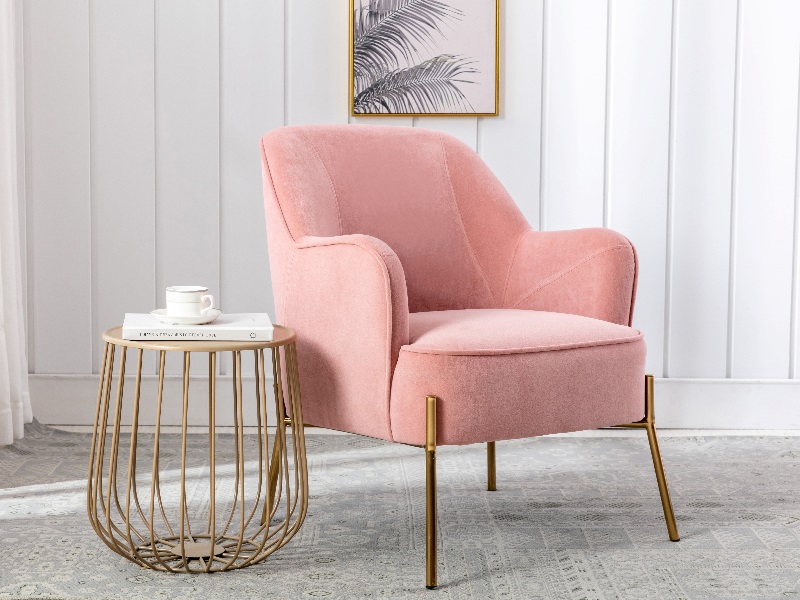Furniture Express Maya Pink Velvet Stool | Bed Sava