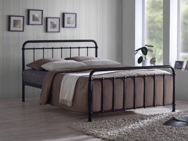 Time Living Miami King Size Black Metal Bed | Bed Sava