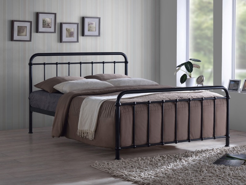 Time Living Miami King Size Black Metal Bed
