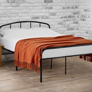 LPD Furniture Milton Small Double Black Metal Bed | Bed Sava
