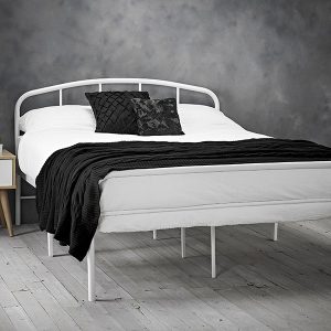 LPD Furniture Milton Double White Metal Bed | Bed Sava