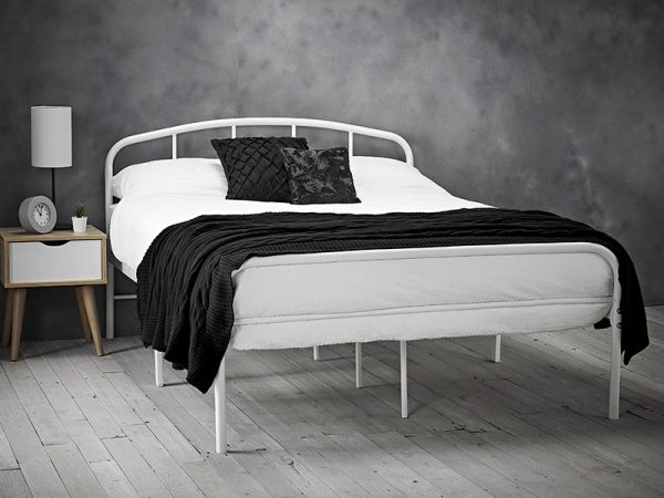 LPD Furniture Milton Single White Metal Bed | Bed Sava