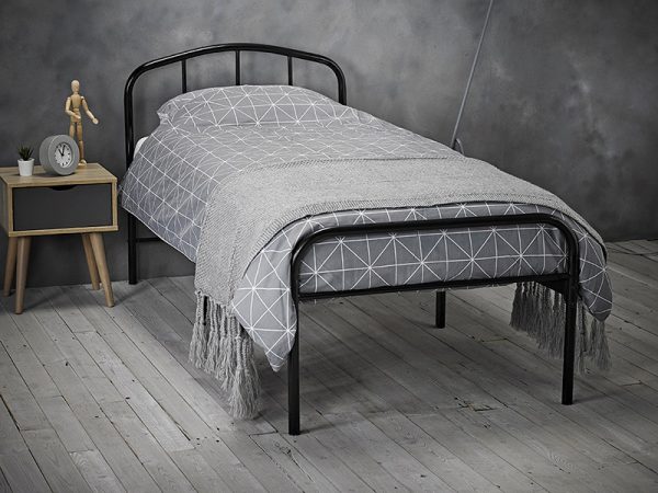 LPD Furniture Milton Single Black Metal Bed | Bed Sava