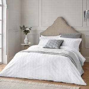 Helena Springfield Moderne Stripe Quilt Set Double White Duvet Cover | Bed Sava