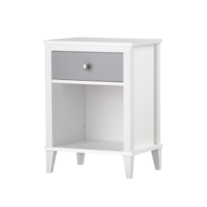 Little Seeds Monarch Hill Poppy Nightstand White and Grey White Nursery Furniture | Bed Sava
