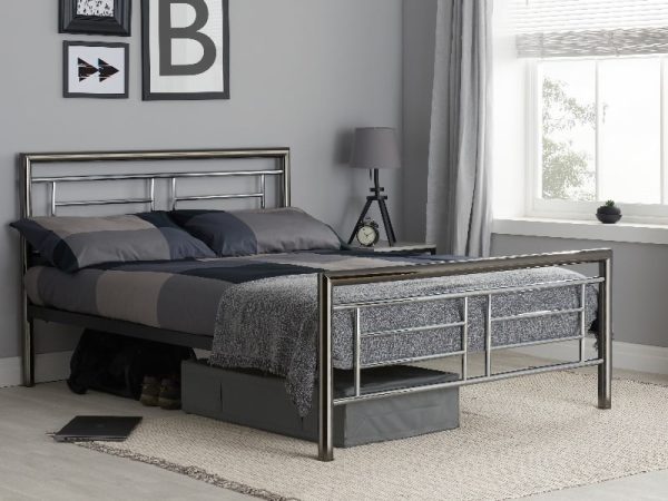 Birlea Montana King Size Nickel and Chrome Metal Bed | Bed Sava