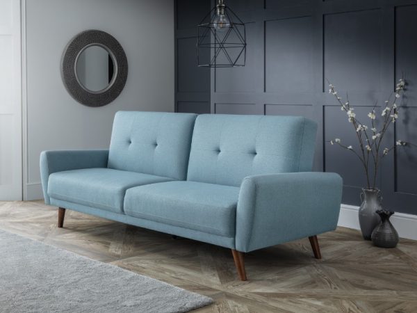 Julian Bowen Monza Fabric Sofa Bed Small Single Blue Sofa Bed | Bed Sava