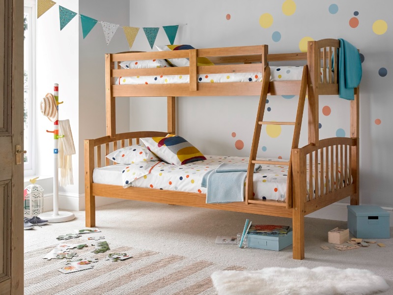 Bedmaster Mya Triple Sleeper Small Double Pine Bunk Bed | Bed Sava