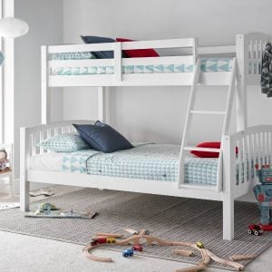 Bedmaster Mya Triple Sleeper Small Double White Bunk Bed | Bed Sava