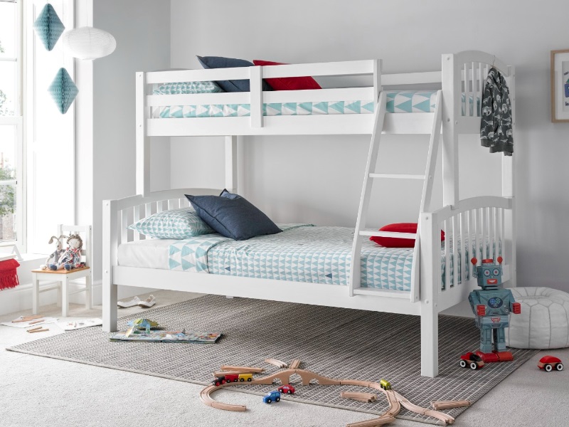 Bedmaster Mya Triple Sleeper Small Double White Bunk Bed | Bed Sava
