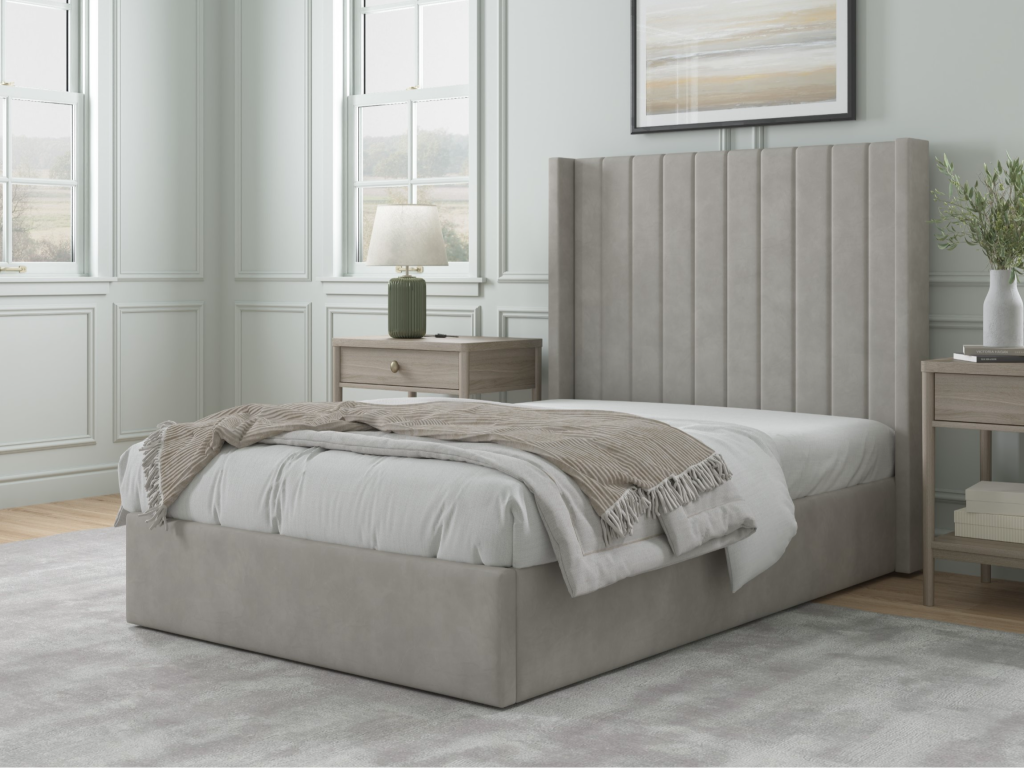 Snuggle Beds Noah Super King Stone Grey Ottoman Bed