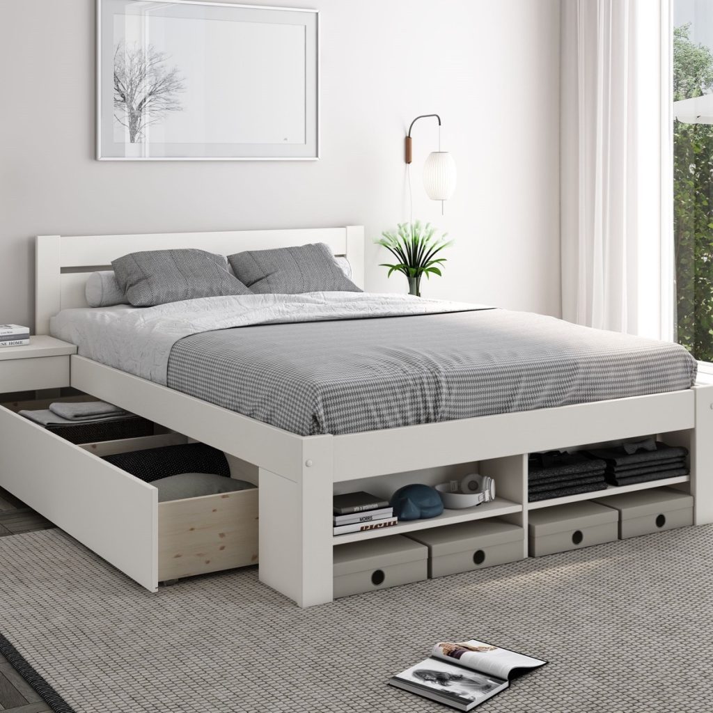Noomi Pradis Kingsize Storage Bed White (FSC-Certified)