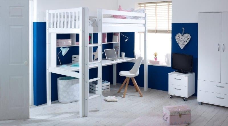 Flexa Nordic High Sleeper 2 Slatted White