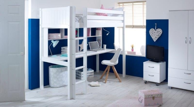 Flexa Nordic High Sleeper 2 Grooved White