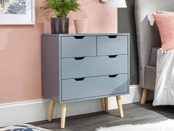 GFW Nyborg 2 plus 2 Drawer Chest Dark Grey Drawer Chest | Bed Sava