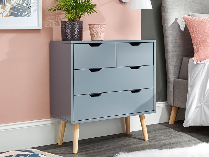 GFW Nyborg 2 plus 2 Drawer Chest Dark Grey Drawer Chest