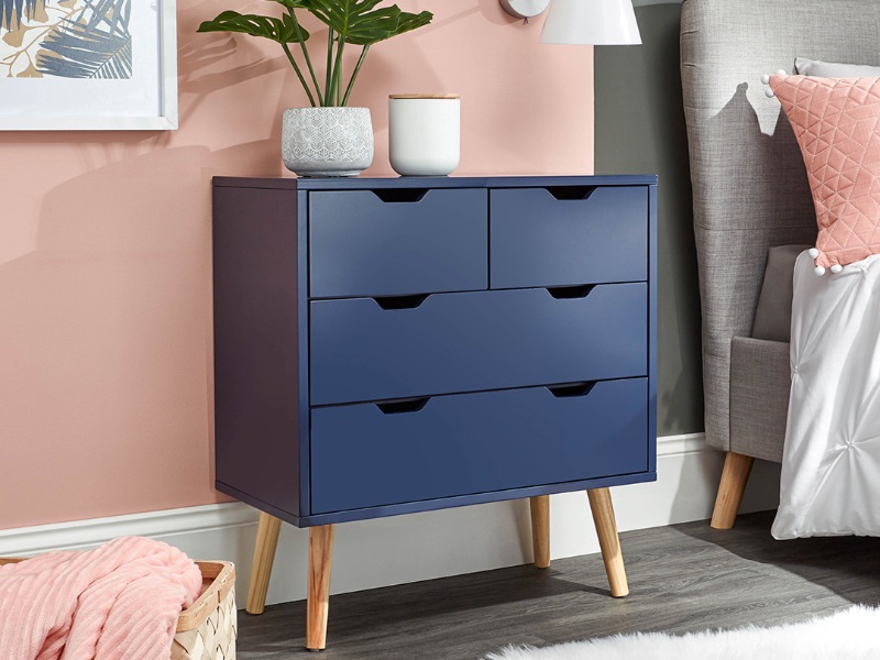 GFW Nyborg 2 plus 2 Drawer Chest Nightshadow Blue Drawer Chest