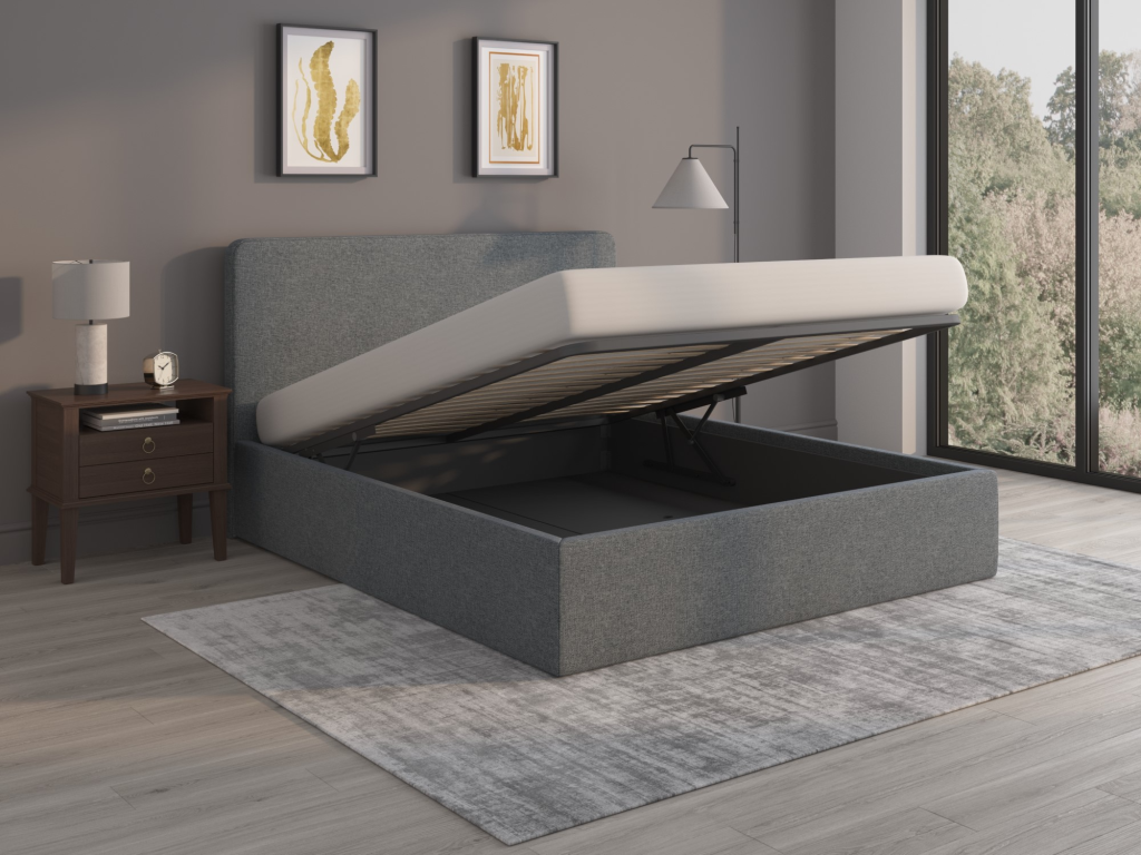 Snuggle Beds Olivia Double Olivia Dark Grey Ottoman Bed