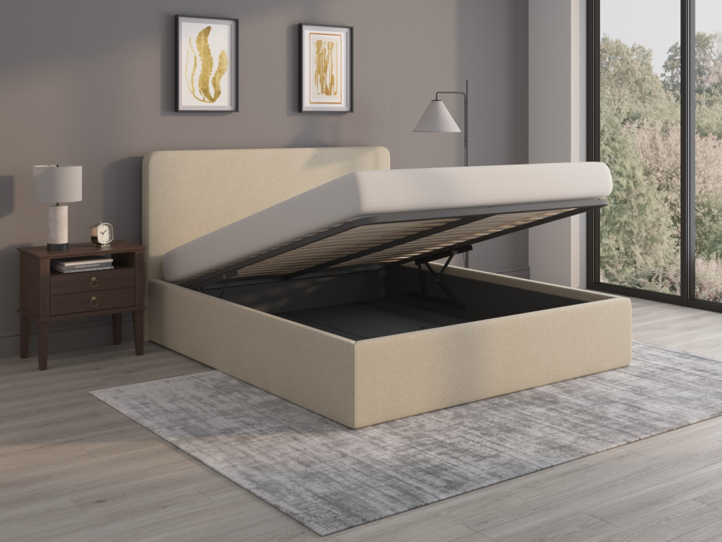 Snuggle Beds Olivia Double Olivia Beige Ottoman Bed
