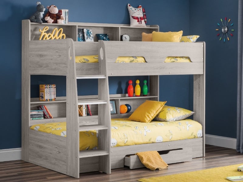 Julian Bowen Orion Bunk Bed Single Grey Oak Bunk Bed | Bed Sava