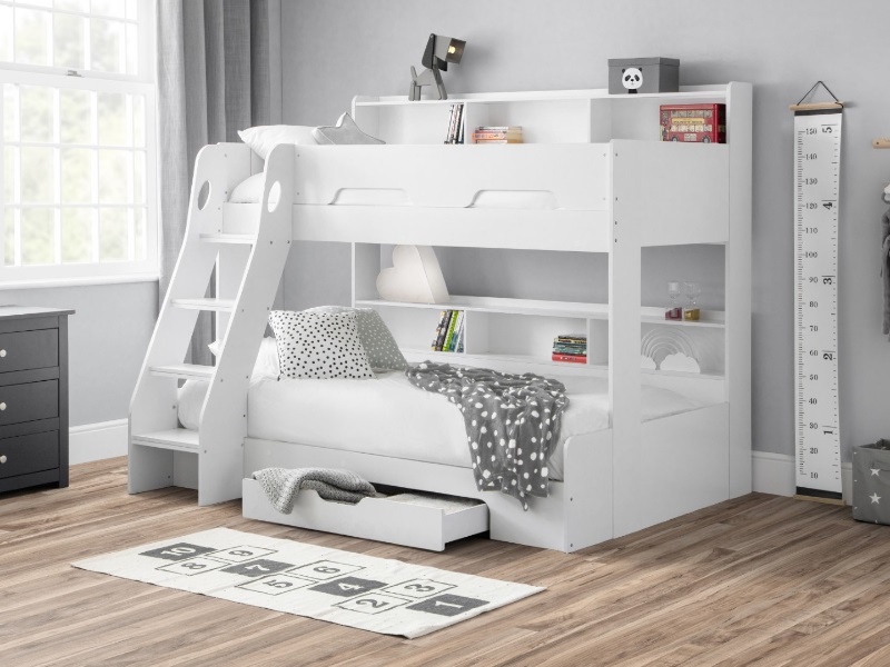 Julian Bowen Orion Triple Sleeper Single White Bunk Bed | Bed Sava