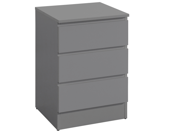 Birlea Oslo 3 Drawer Bedside Grey Bedside Chest | Bed Sava