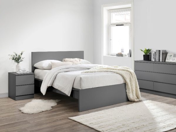 Birlea Oslo Double Grey Bed | Bed Sava