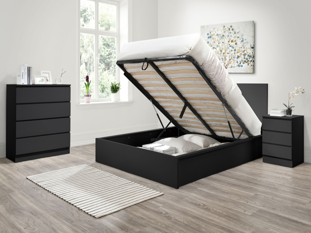 Birlea Oslo Ottoman Double Black Ottoman Bed