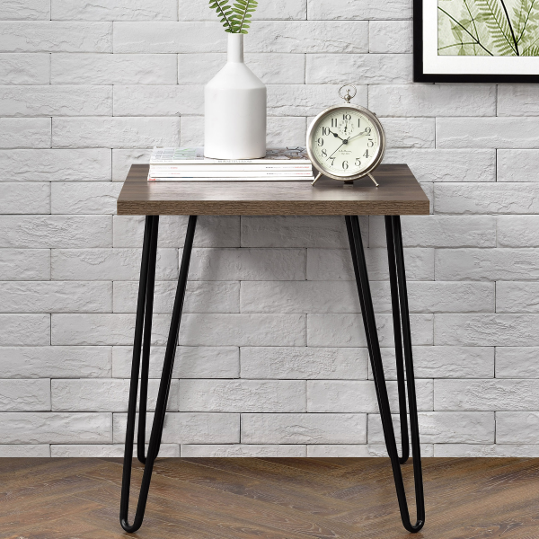 Dorel Owen Retro End Table Walnut | Bed Sava