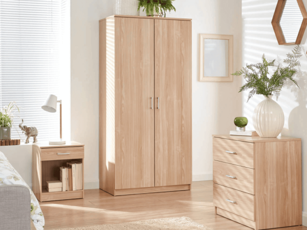 GFW Panama 3 Piece Set Oak Bedroom Set | Bed Sava