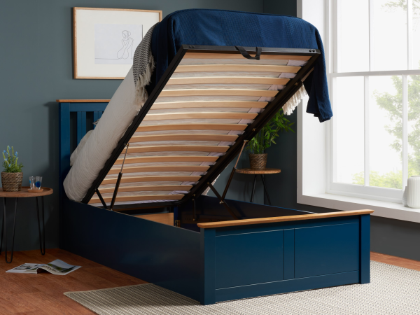 Birlea Phoenix Ottoman Navy Blue Single Ottoman Bed | Bed Sava