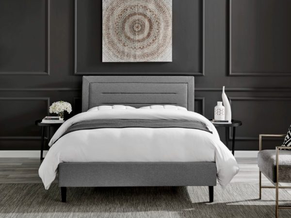 Limelight Picasso Grey Double Fabric Bed | Bed Sava