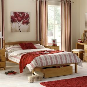 Julian Bowen Pickwick Bed Small Double Natural Wooden Bed | Bed Sava